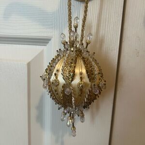 Elegant Gold and Silver Beaded Ornament